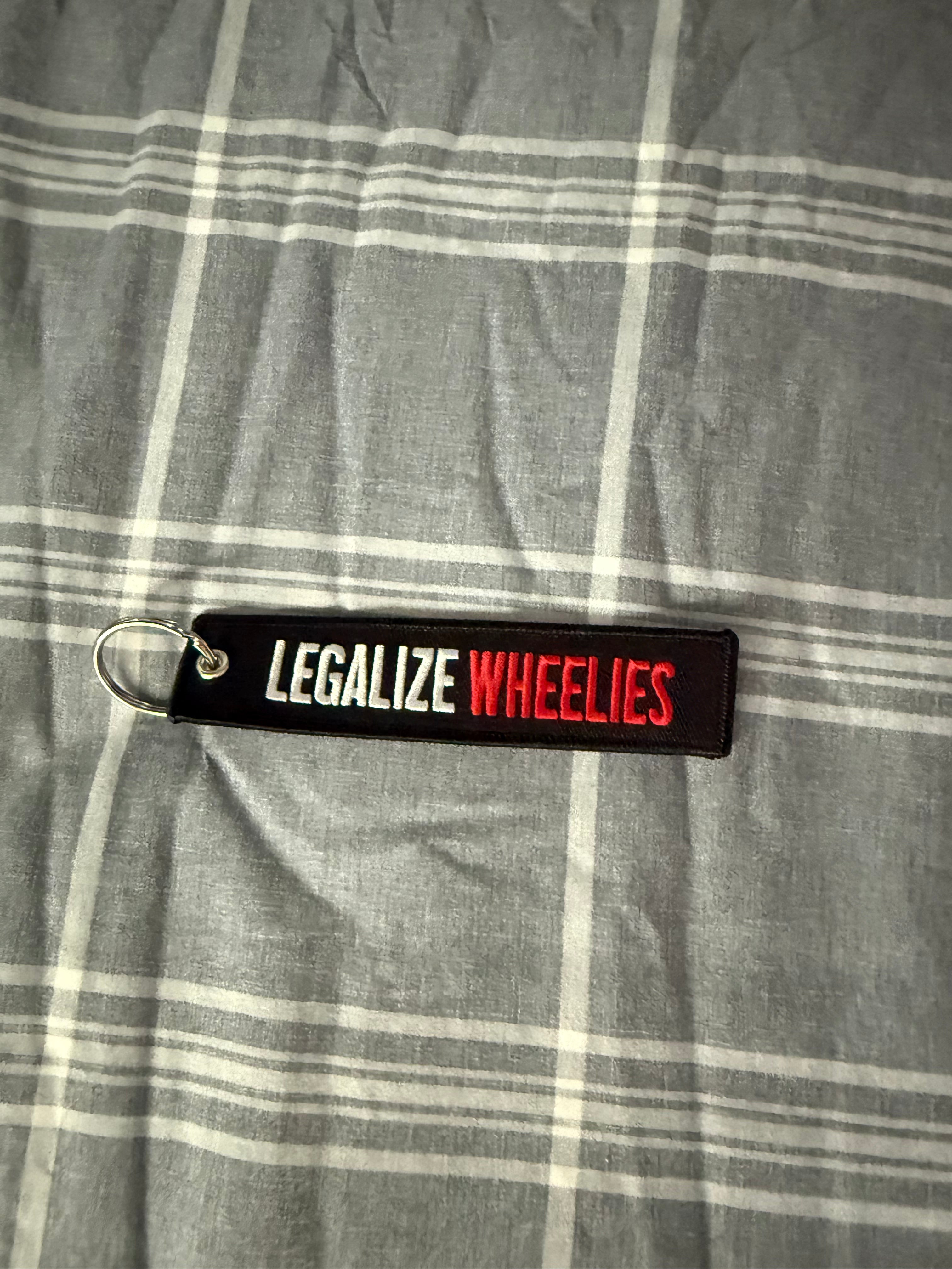 Legalize wheelie keychain + Sticker Combo